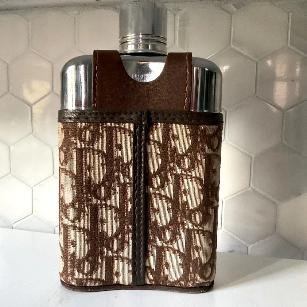 Christian Dior Vintage Monogram Mellow Steer Leather Hip Flask - Picture 10 of 16